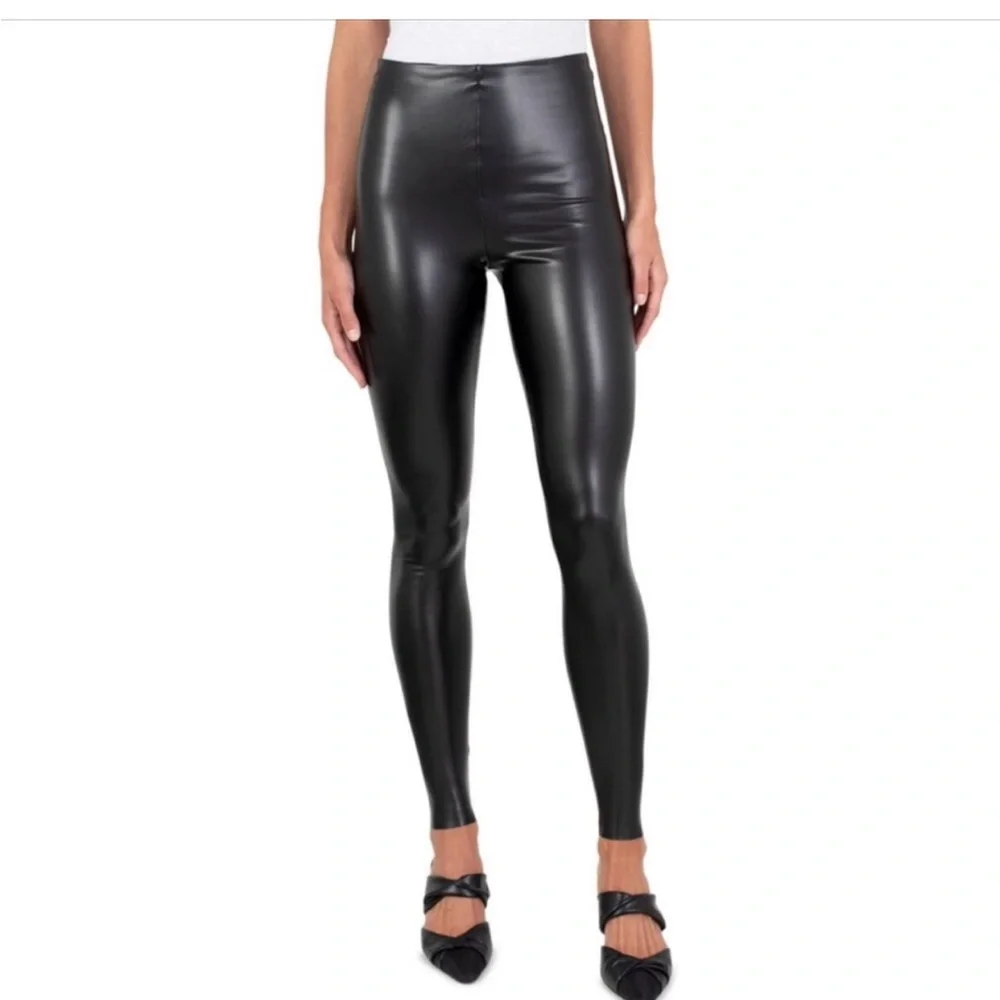 NWT New JOIE Faux Leather leggings Black Vegan various sizes MSRP $198 - Picture 1 of 13